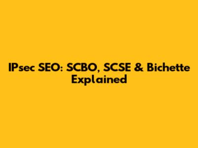 IPsec SEO: SCBO, SCSE & "Bichette" Explained