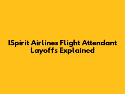 ISpirit Airlines Flight Attendant Layoffs Explained