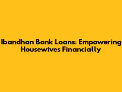 Ibandhan Bank Loans: Empowering Housewives Financially