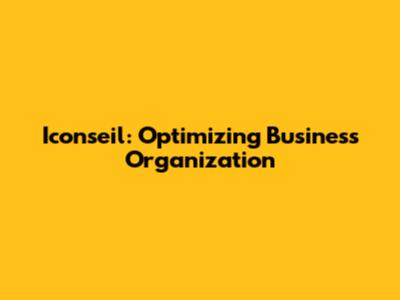 Iconseil: Optimizing Business Organization