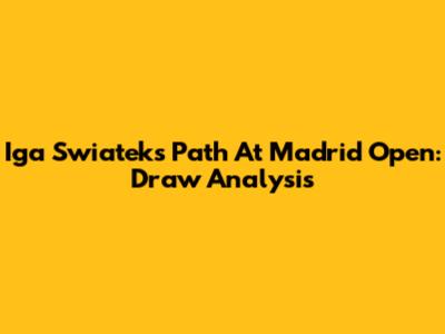 Iga Swiatek's Path At Madrid Open: Draw Analysis