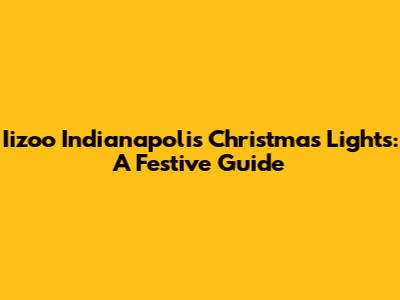 Iizoo Indianapolis Christmas Lights: A Festive Guide