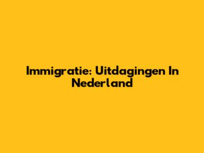 Immigratie: Uitdagingen In Nederland