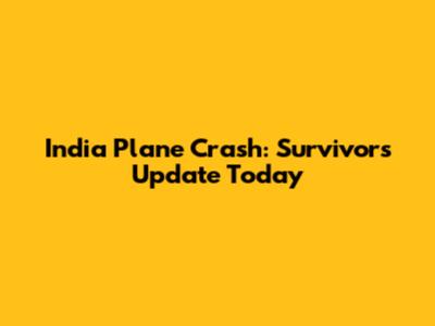 India Plane Crash: Survivors Update Today