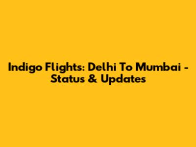 Indigo Flights: Delhi To Mumbai - Status & Updates