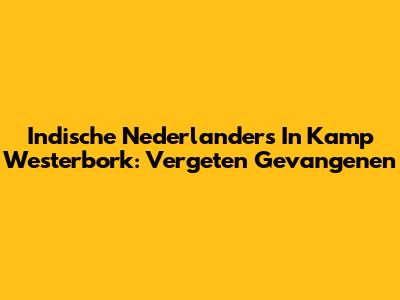 Indische Nederlanders In Kamp Westerbork: Vergeten Gevangenen