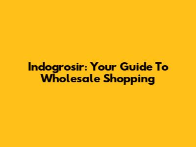 Indogrosir: Your Guide To Wholesale Shopping