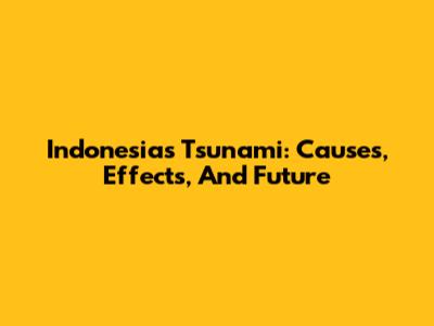 Indonesia's Tsunami: Causes, Effects, And Future