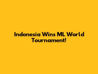 Indonesia Wins ML World Tournament!