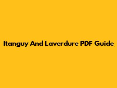Itanguy And Laverdure PDF Guide