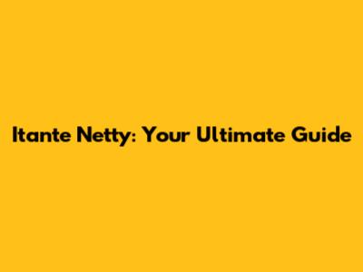 Itante Netty: Your Ultimate Guide