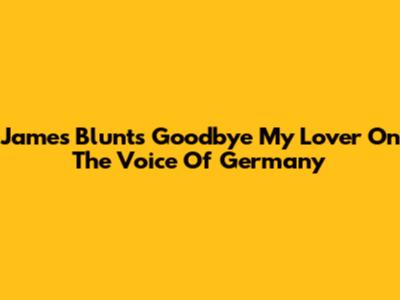 James Blunt's 'Goodbye My Lover' On The Voice Of Germany