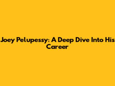 Joey Pelupessy: A Deep Dive Into His Career