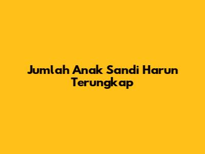 Jumlah Anak Sandi Harun Terungkap