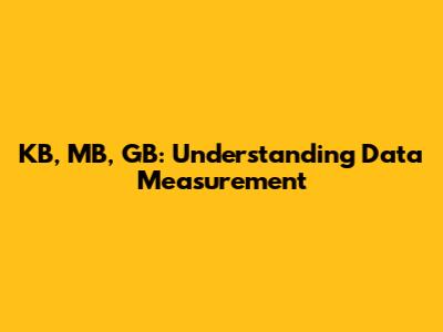 KB, MB, GB: Understanding Data Measurement