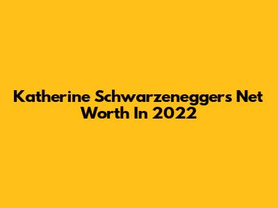 Katherine Schwarzenegger's Net Worth In 2022