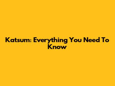 Katsum: Everything You Need To Know