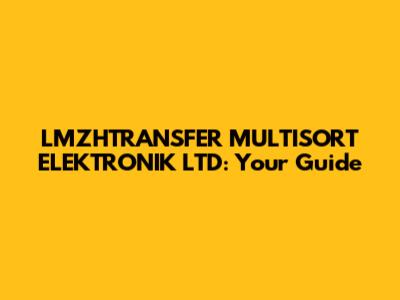 LMZHTRANSFER MULTISORT ELEKTRONIK LTD: Your Guide