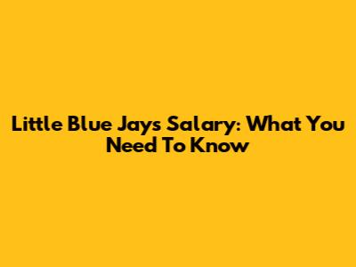 Little Blue Jays Salary: What You Need To Know