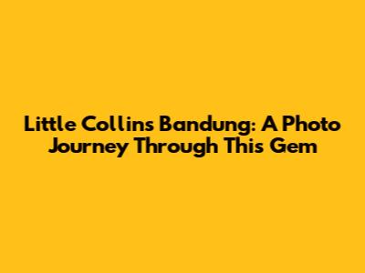 Little Collins Bandung: A Photo Journey Through This Gem
