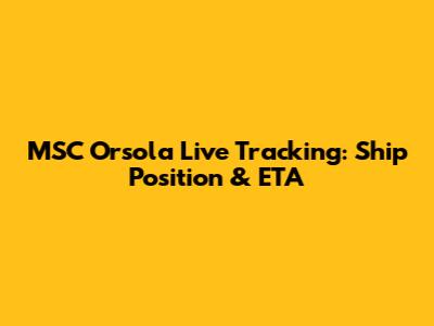 MSC Orsola Live Tracking: Ship Position & ETA