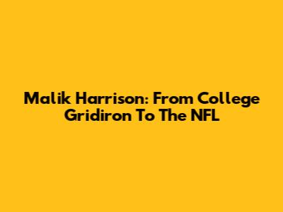 Malik Harrison: From College Gridiron To The NFL