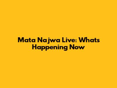 Mata Najwa Live: What's Happening Now
