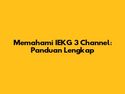 Memahami IEKG 3 Channel: Panduan Lengkap