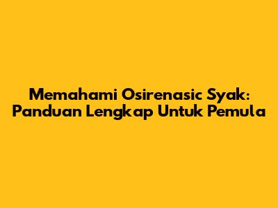 Memahami Osirenasic Syak: Panduan Lengkap Untuk Pemula