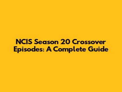NCIS Season 20 Crossover Episodes: A Complete Guide