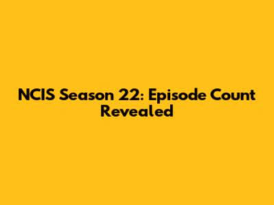 NCIS Season 22: Episode Count Revealed