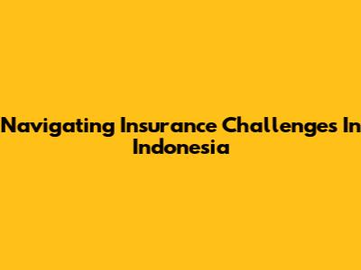 Navigating Insurance Challenges In Indonesia