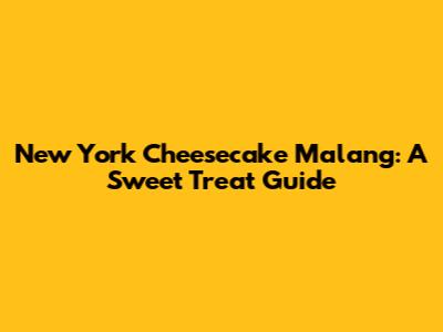 New York Cheesecake Malang: A Sweet Treat Guide
