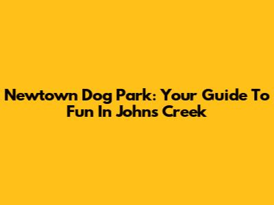 Newtown Dog Park: Your Guide To Fun In Johns Creek