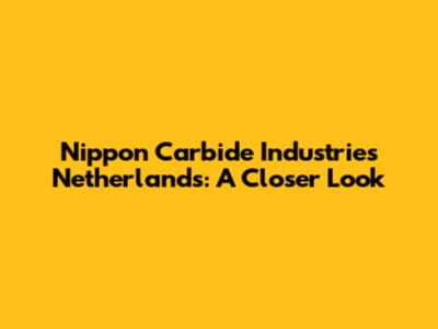Nippon Carbide Industries Netherlands: A Closer Look