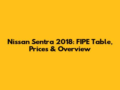 Nissan Sentra 2018: FIPE Table, Prices & Overview