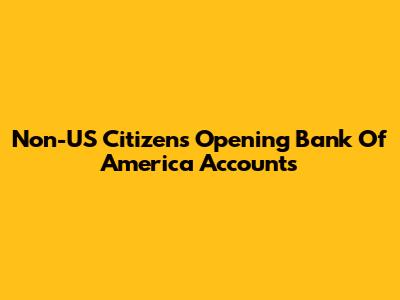 Non-US Citizens Opening Bank Of America Accounts