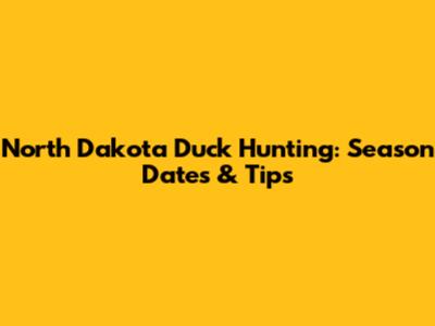 North Dakota Duck Hunting: Season Dates & Tips