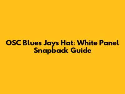 OSC Blues Jays Hat: White Panel Snapback Guide