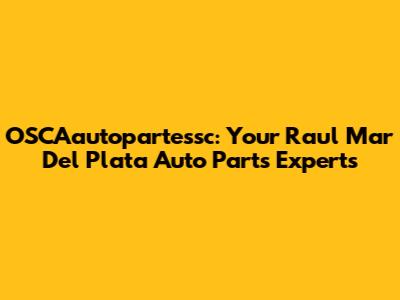 OSCAautopartessc: Your Raul Mar Del Plata Auto Parts Experts