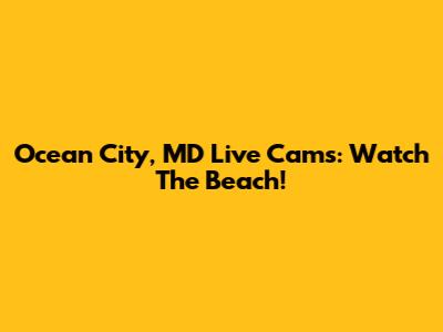 Ocean City, MD Live Cams: Watch The Beach!