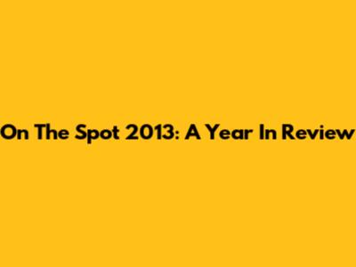 On The Spot 2013: A Year In Review