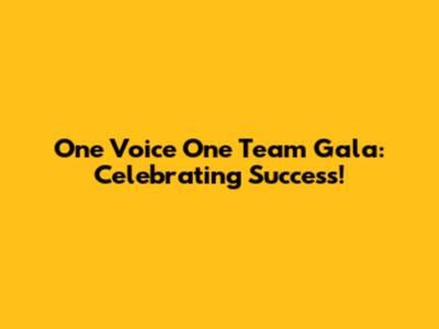 One Voice One Team Gala: Celebrating Success!