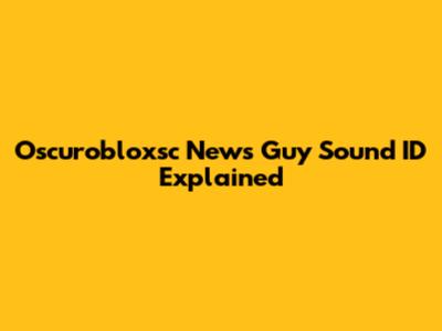 Oscurobloxsc News Guy Sound ID Explained