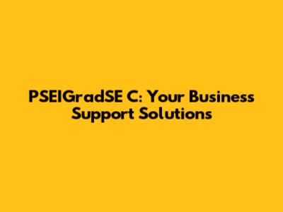PSEIGradSE C: Your Business Support Solutions