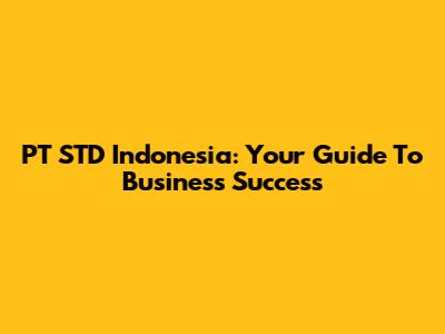 PT STD Indonesia: Your Guide To Business Success