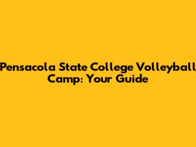 Pensacola State College Volleyball Camp: Your Guide