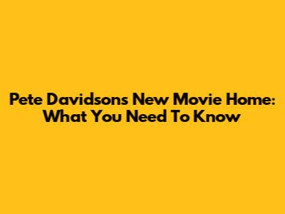 Pete Davidson's New Movie 'Home': What You Need To Know