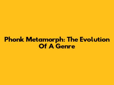 Phonk Metamorph: The Evolution Of A Genre