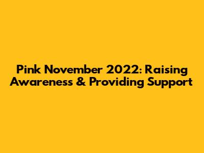Pink November 2022: Raising Awareness & Providing Support
